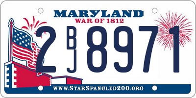 MD license plate 2BJ8971