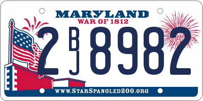 MD license plate 2BJ8982