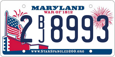 MD license plate 2BJ8993