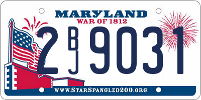 MD license plate 2BJ9031