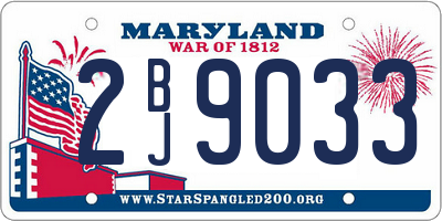 MD license plate 2BJ9033