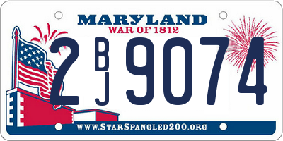 MD license plate 2BJ9074