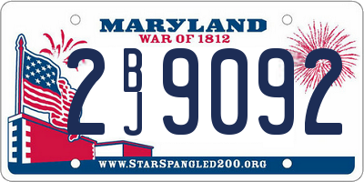 MD license plate 2BJ9092