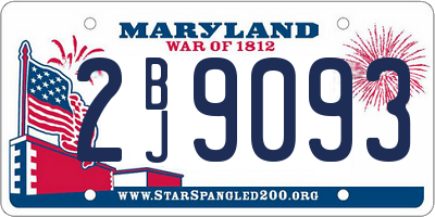 MD license plate 2BJ9093