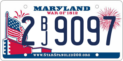 MD license plate 2BJ9097