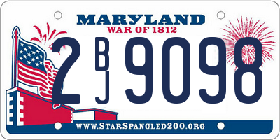 MD license plate 2BJ9098