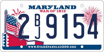 MD license plate 2BJ9154