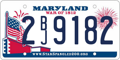 MD license plate 2BJ9182