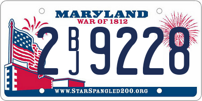 MD license plate 2BJ9228
