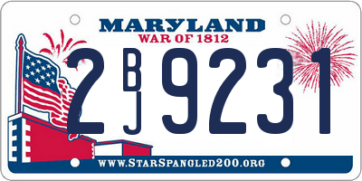 MD license plate 2BJ9231