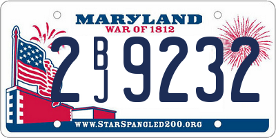 MD license plate 2BJ9232