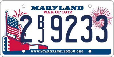 MD license plate 2BJ9233
