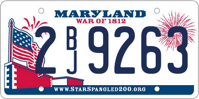 MD license plate 2BJ9263