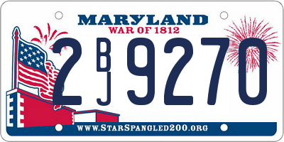 MD license plate 2BJ9270