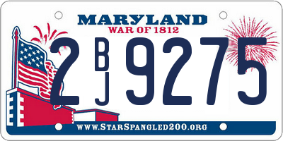 MD license plate 2BJ9275