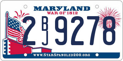 MD license plate 2BJ9278