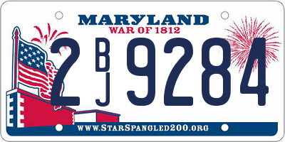 MD license plate 2BJ9284