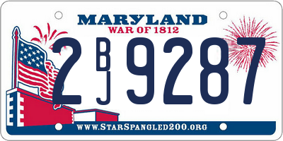 MD license plate 2BJ9287