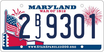 MD license plate 2BJ9301