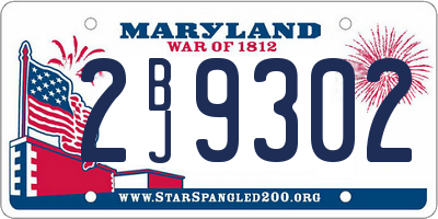 MD license plate 2BJ9302