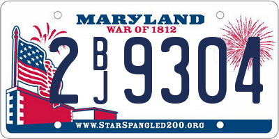 MD license plate 2BJ9304