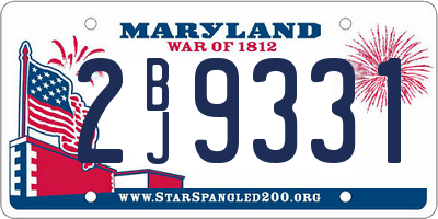 MD license plate 2BJ9331