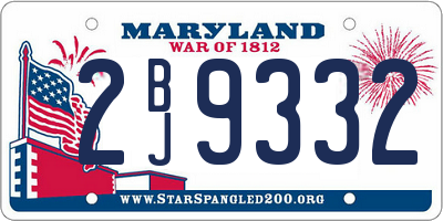 MD license plate 2BJ9332