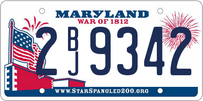 MD license plate 2BJ9342