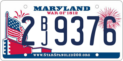 MD license plate 2BJ9376