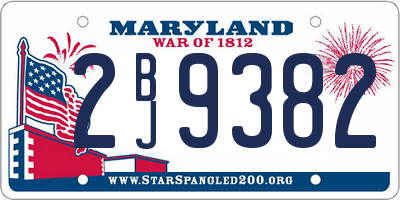 MD license plate 2BJ9382