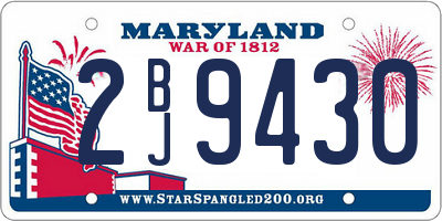 MD license plate 2BJ9430