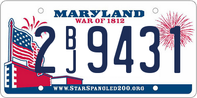 MD license plate 2BJ9431