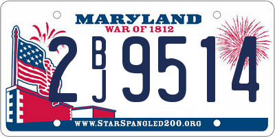 MD license plate 2BJ9514