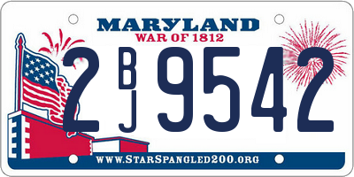 MD license plate 2BJ9542