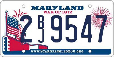 MD license plate 2BJ9547