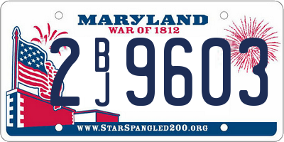 MD license plate 2BJ9603