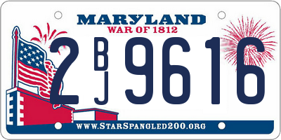 MD license plate 2BJ9616