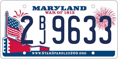 MD license plate 2BJ9633
