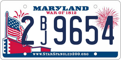 MD license plate 2BJ9654