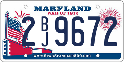 MD license plate 2BJ9672