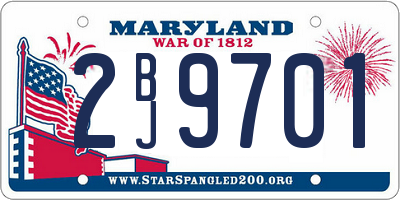 MD license plate 2BJ9701