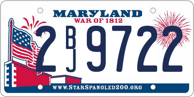 MD license plate 2BJ9722