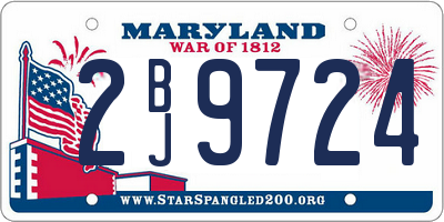MD license plate 2BJ9724