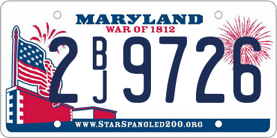 MD license plate 2BJ9726