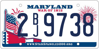 MD license plate 2BJ9738