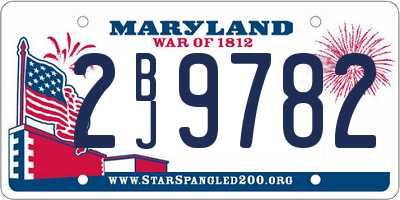 MD license plate 2BJ9782