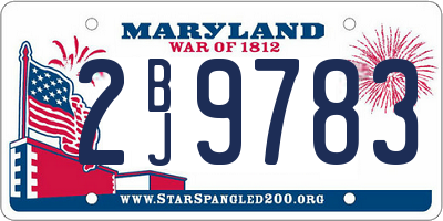 MD license plate 2BJ9783