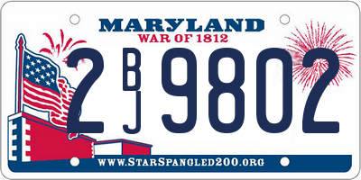 MD license plate 2BJ9802
