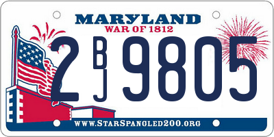 MD license plate 2BJ9805