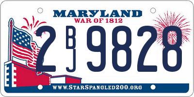 MD license plate 2BJ9828